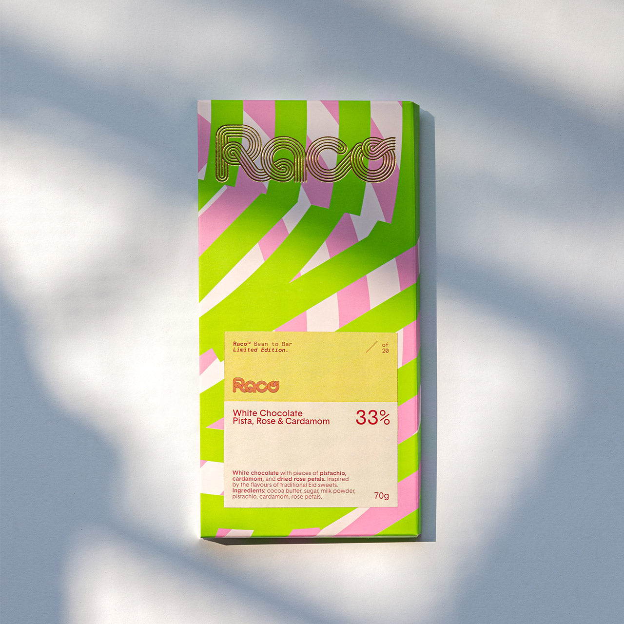 Pista, Rose and Cardamom 33% White